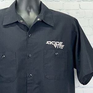 Arcade Fire Roadie Button Front Shirt Local Crew We Tour Black Mens XL X-Large